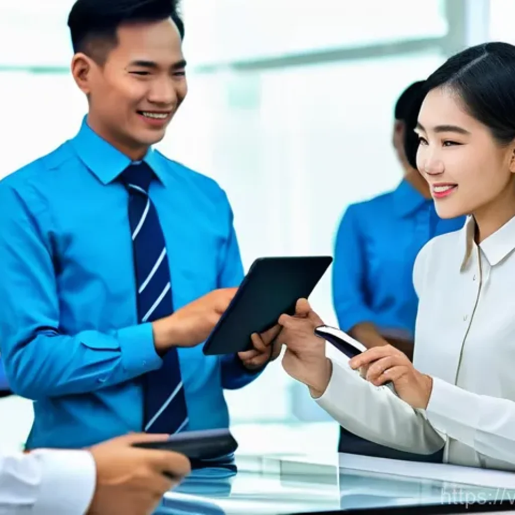 지방공무원 실무 중심 워크샵 - **Digital Transformation in Public Service:** A bright, modern government office in Vietnam, bustlin...
