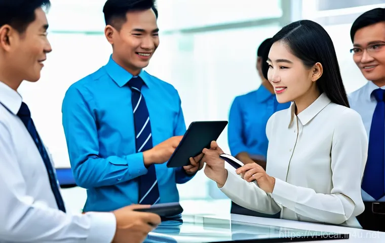 지방공무원 실무 중심 워크샵 - **Digital Transformation in Public Service:** A bright, modern government office in Vietnam, bustlin...