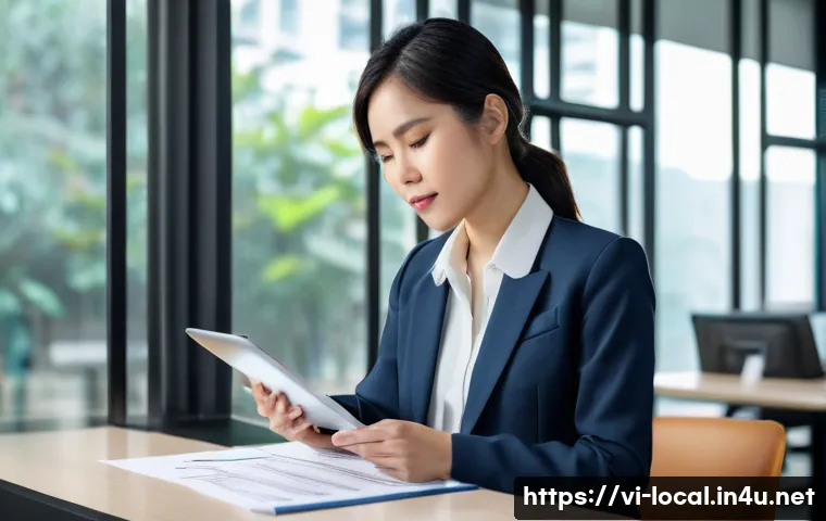 지방공무원 공무 여행 준비 팁 - **Prompt 1: A Vietnamese civil servant efficiently managing administrative documents and embracing d...