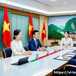 Home 22 지방공무원 신규 채용 공고 분석 - A professional Vietnamese local government office scene showing a diverse group of young Vietnamese ...